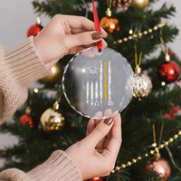 Electrician US Flag Crystal Glass Ornament Tools for Electricians Skull Lightning Graphic
