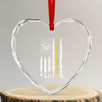 Electrician US Flag Heart Crystal Glass Ornament Tools for Electricians Skull Lightning Graphic