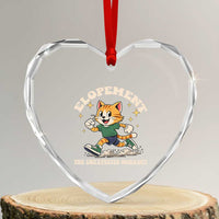 Elopement The Unexpected Workout Heart Crystal Glass Ornament Autism Neurodiversity Cat