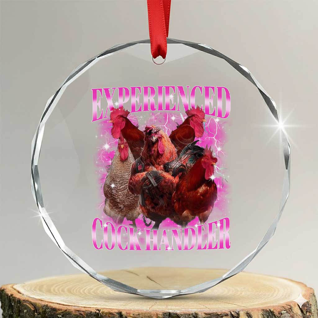 Embarrassing Adult Humor Experienced Cock Handler Inappropriate Crystal Glass Ornament - Wonder Print Shop