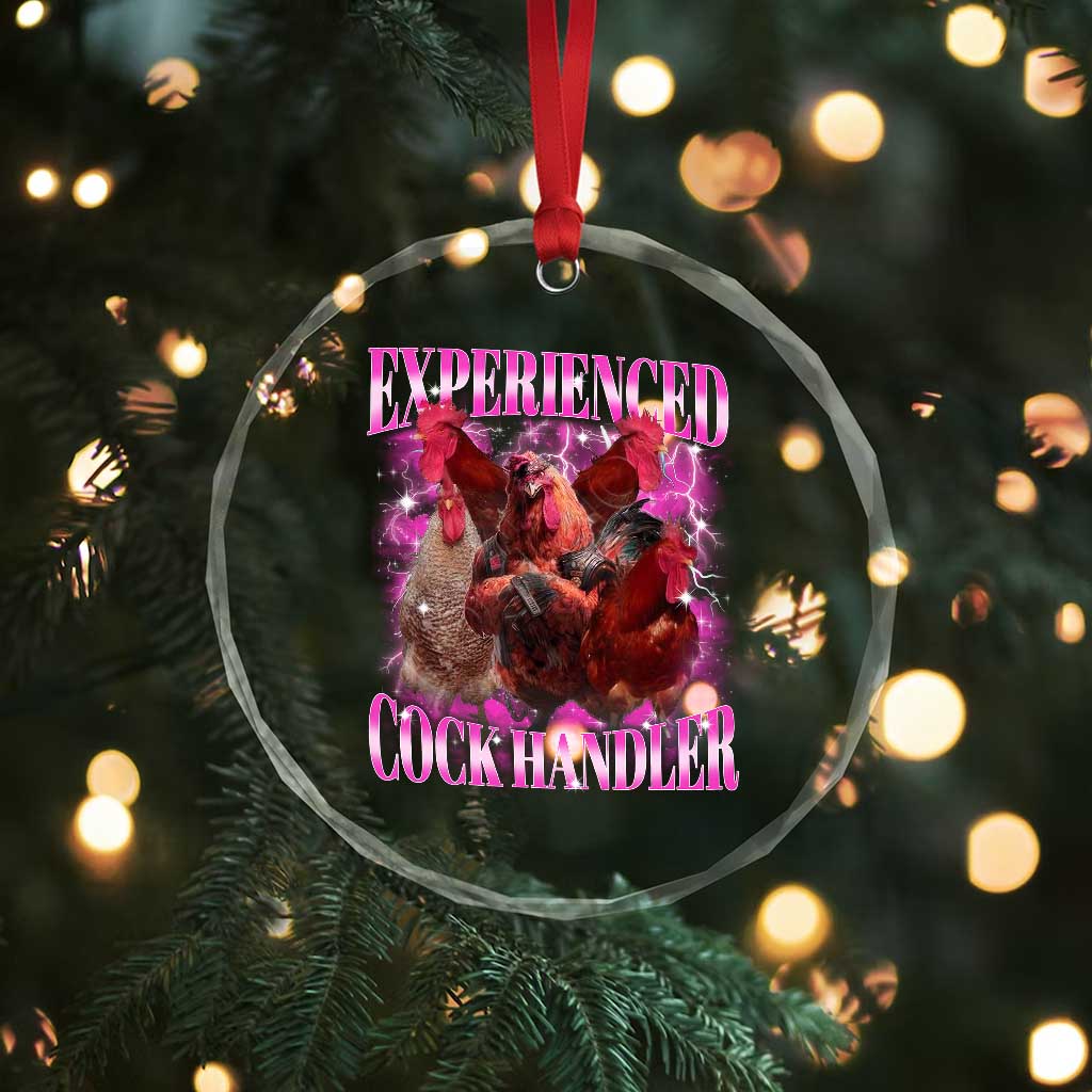 Embarrassing Adult Humor Experienced Cock Handler Inappropriate Crystal Glass Ornament - Wonder Print Shop