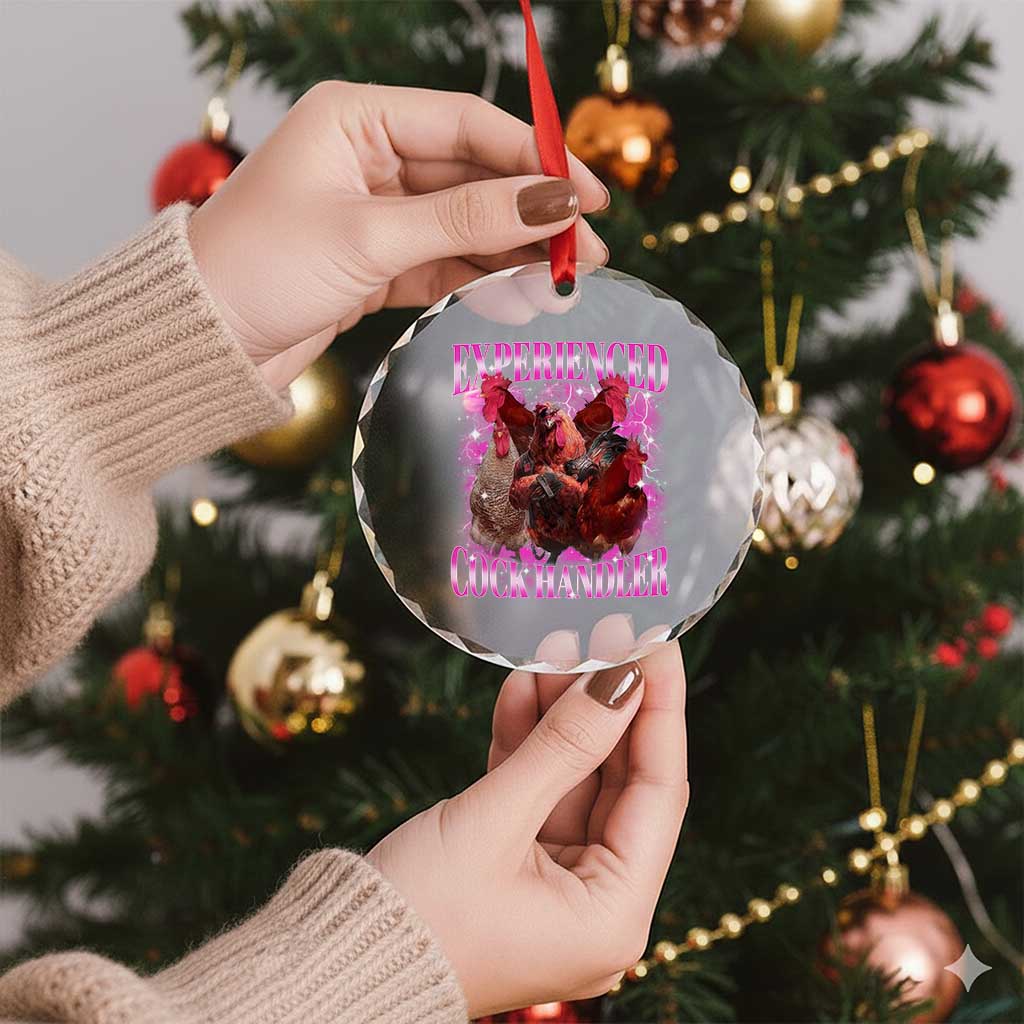 Embarrassing Adult Humor Experienced Cock Handler Inappropriate Crystal Glass Ornament - Wonder Print Shop