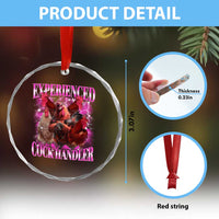 Embarrassing Adult Humor Experienced Cock Handler Inappropriate Crystal Glass Ornament - Wonder Print Shop