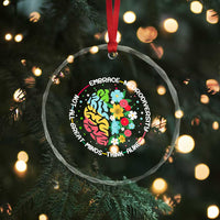 Embrace Neurodiversity Crystal Glass Ornament Neurodiverse Brain Autism Awareness ADHD Autistic - Wonder Print Shop