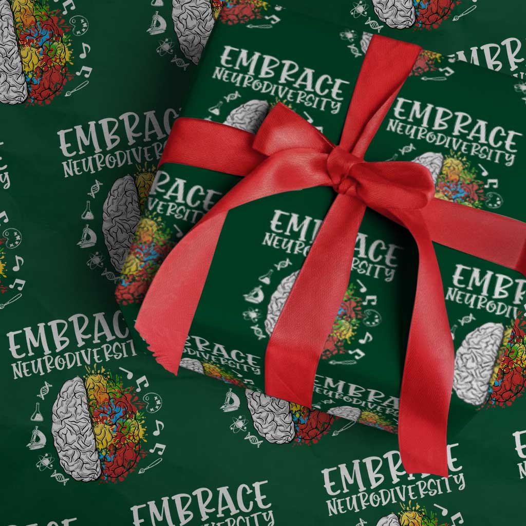 Embrace Neurodiversity Wrapping Paper Roll Autism Awareness ASD ADHD Acceptance - Wonder Print Shop
