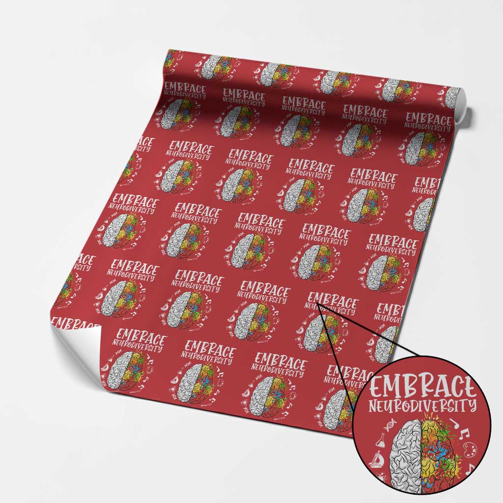 Embrace Neurodiversity Wrapping Paper Roll Autism Awareness ASD ADHD Acceptance - Wonder Print Shop