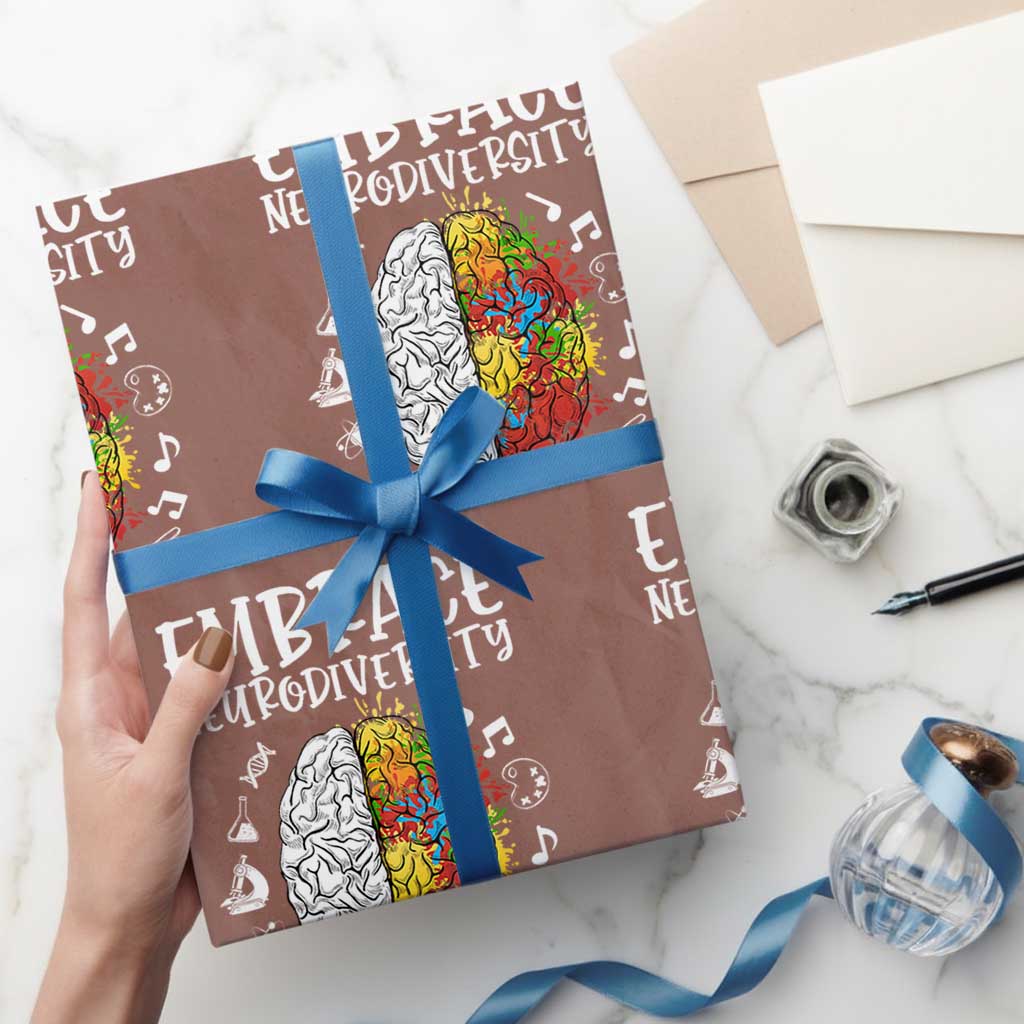 Embrace Neurodiversity Wrapping Paper Roll Autism Awareness ASD ADHD Acceptance - Wonder Print Shop