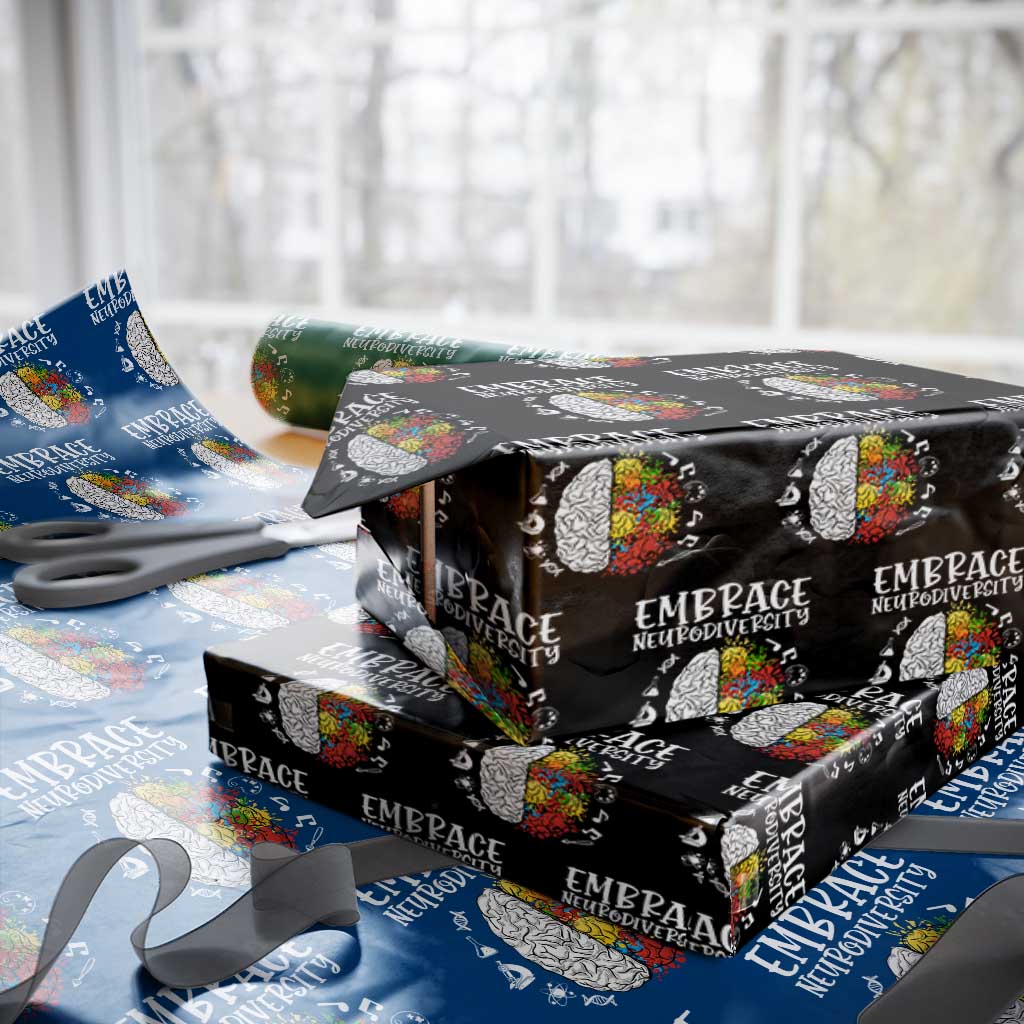 Embrace Neurodiversity Wrapping Paper Roll Autism Awareness ASD ADHD Acceptance - Wonder Print Shop