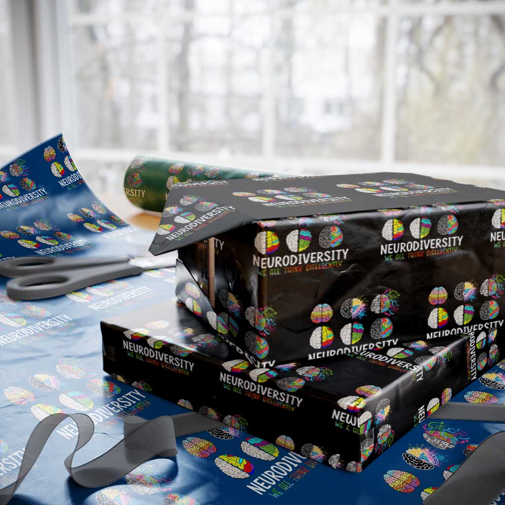 Embrace Neurodiversity Wrapping Paper Roll We All Think Differently - Wonder Print Shop