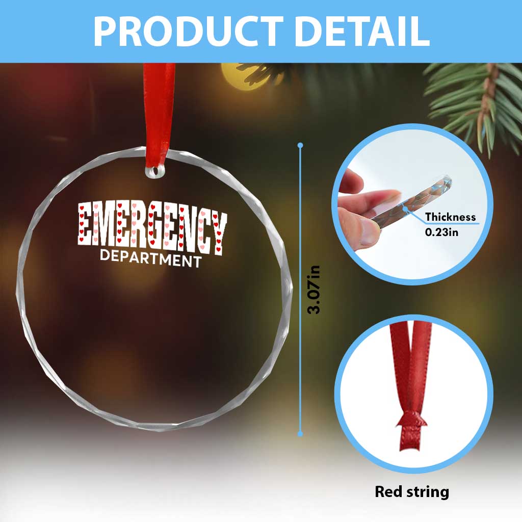 Emergency Department Crystal Glass Ornament Cute ER Nurse Gift - Wonder Print Shop