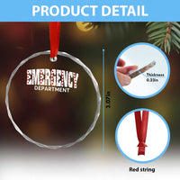 Emergency Department Crystal Glass Ornament Cute ER Nurse Gift - Wonder Print Shop