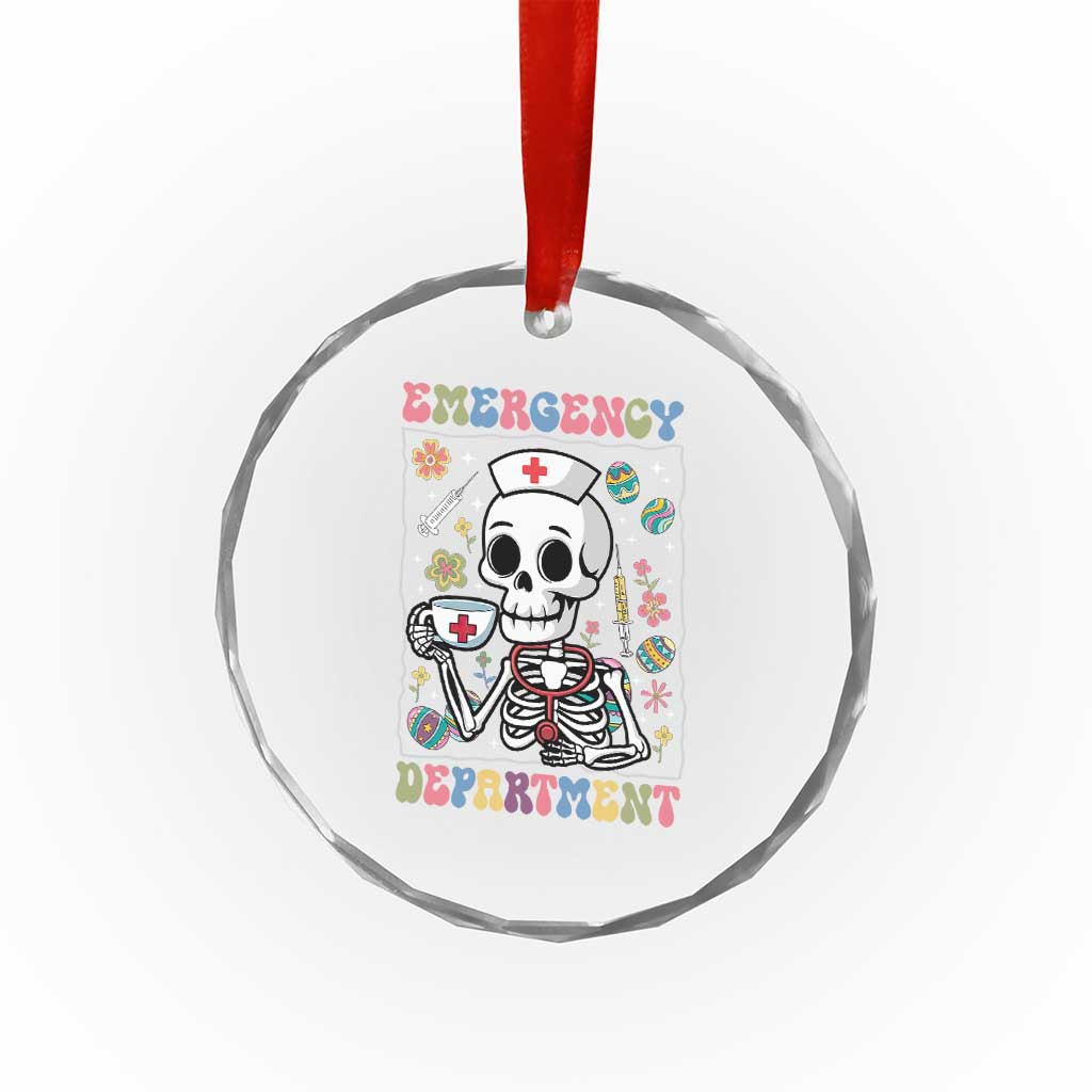 Emergency Department Skeleton Nurse Easter Crystal Glass Ornament ER Nursing Room TS02