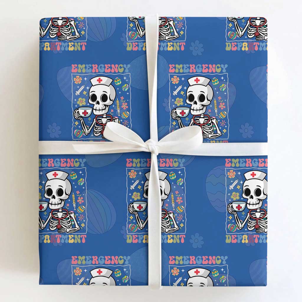 Emergency Department Skeleton Nurse Easter Wrapping Paper Roll ER Nursing Room