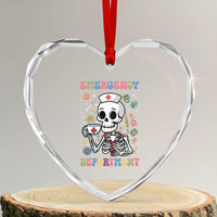 Emergency Department Skeleton Nurse Easter Heart Crystal Glass Ornament ER Nursing Room - Wonder Print Shop