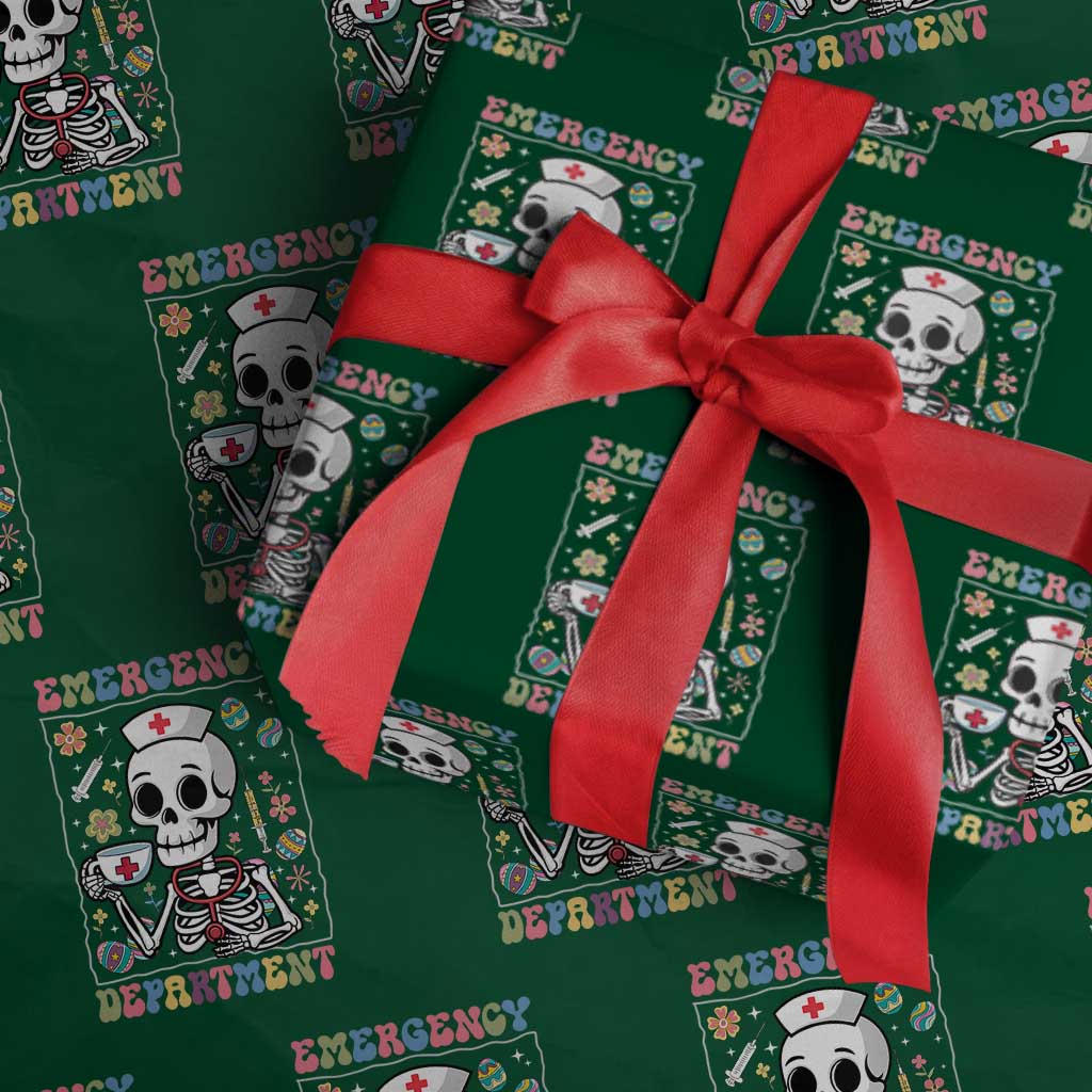 Emergency Department Skeleton Nurse Easter Wrapping Paper Roll ER Nursing Room - Wonder Print Shop