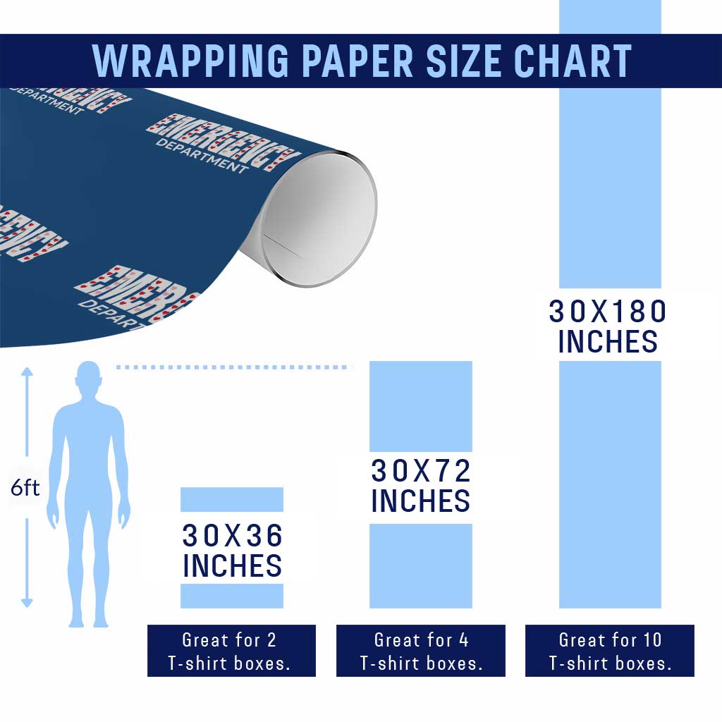 Emergency Department Wrapping Paper Roll Cute ER Nurse Gift - Wonder Print Shop