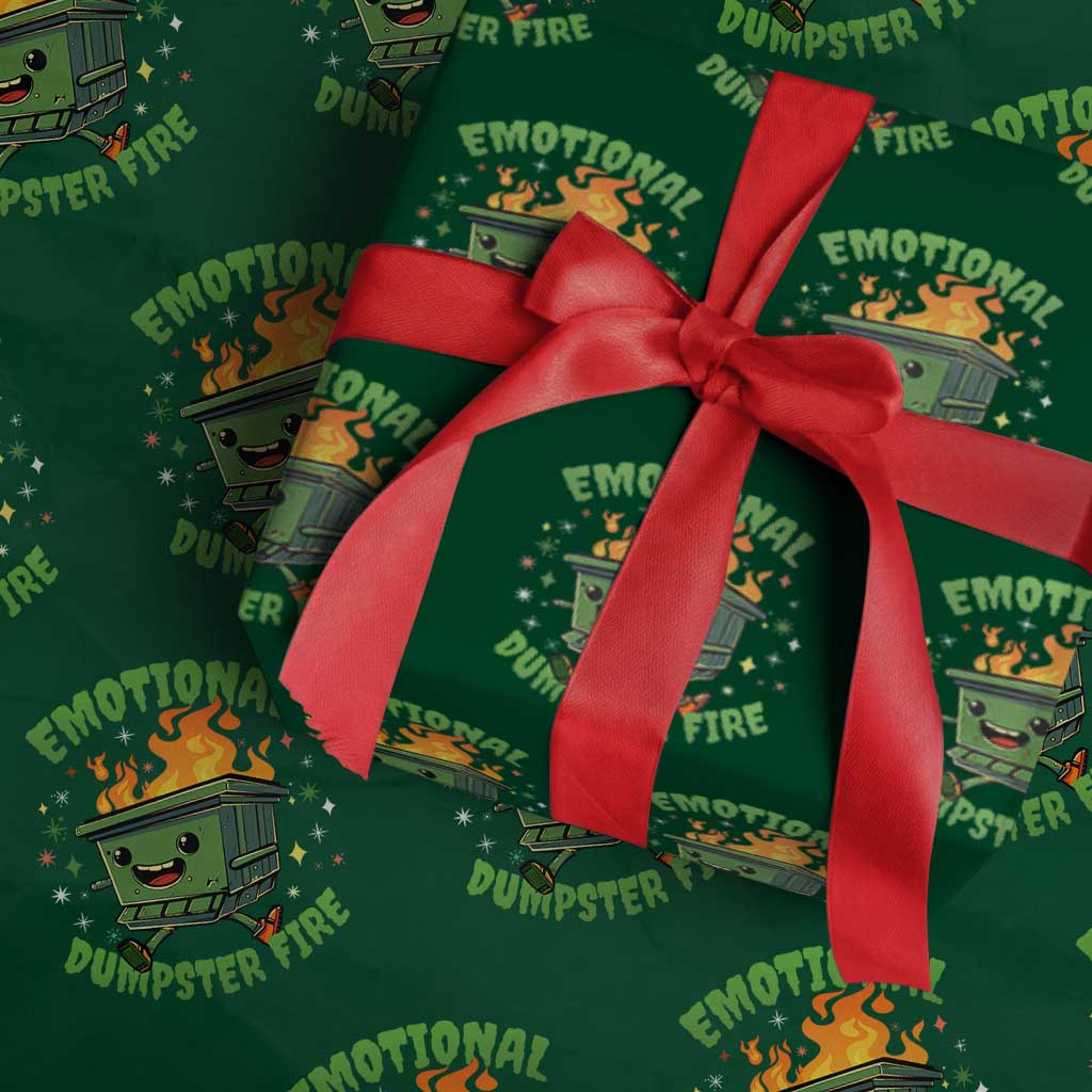 Emotional Dumpster Fire Wrapping Paper Roll Funny Mental Health Retro Groovy