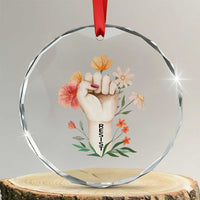 Empowered Women Crystal Glass Ornament Resist Raised Fist Retro Boho TS02