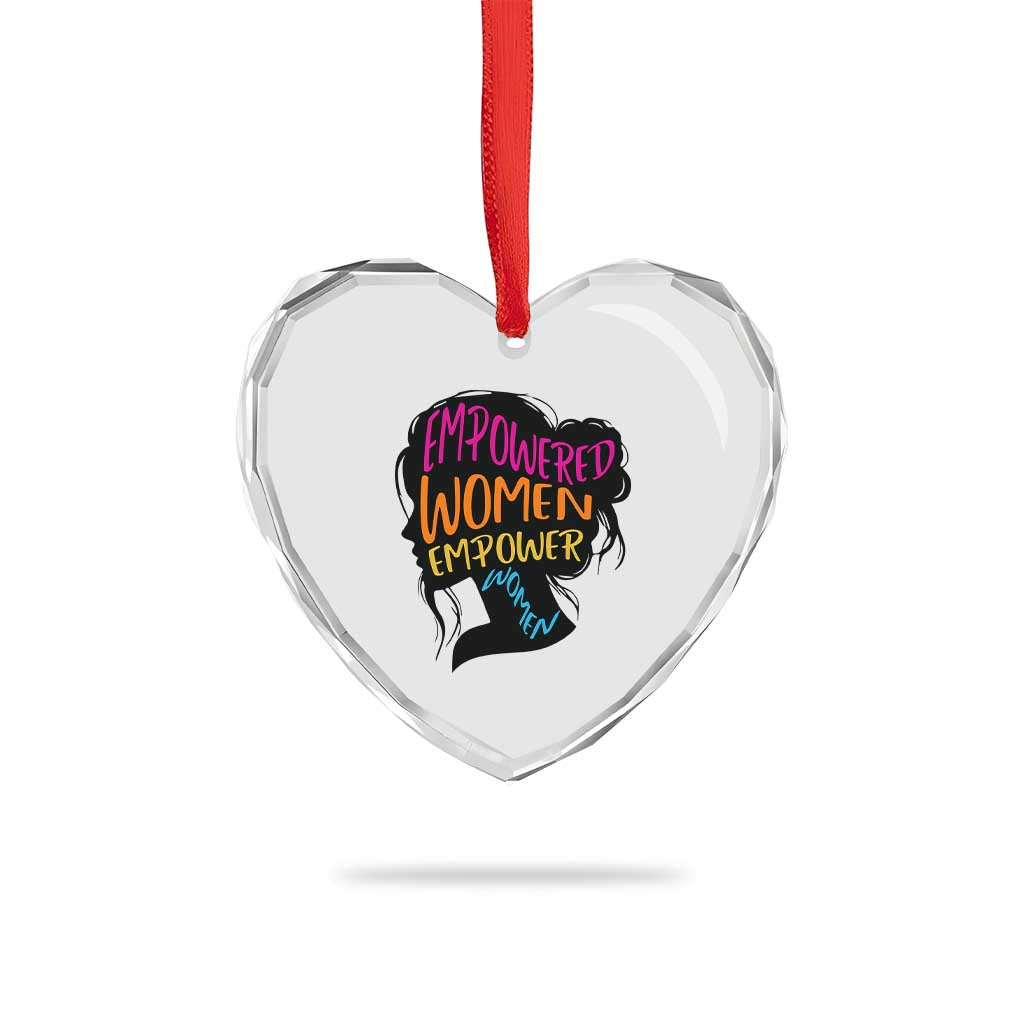 Empowered Women Empower Women Heart Crystal Glass Ornament - Wonder Print Shop