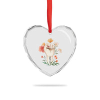 Empowered Women Heart Crystal Glass Ornament Resist Raised Fist Retro Boho - Wonder Print Shop