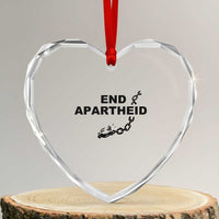 End Apartheid Human Rights Heart Crystal Glass Ornament Broken Chain Social Justice Activist
