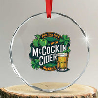 End the Day with McCockin Cider Crystal Glass Ornament Funny Irish Drinking Apple Cider St Patricks Day Adult Humor