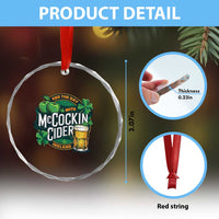 End the Day with McCockin Cider Crystal Glass Ornament Funny Irish Drinking Apple Cider St Patricks Day Adult Humor