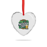 End the Day with McCockin Cider Heart Crystal Glass Ornament Funny Irish Drinking Apple Cider St Patricks Day Adult Humor