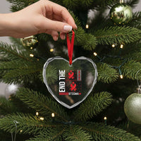 End The Stigma HIV Awareness Heart Crystal Glass Ornament Red Ribbon Gift - Wonder Print Shop