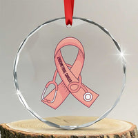 Endometrial Cancer Healthcare Warrior Crystal Glass Ornament Peach Stethoscope Nurse