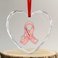 Endometrial Cancer Healthcare Warrior Heart Crystal Glass Ornament Peach Stethoscope Nurse