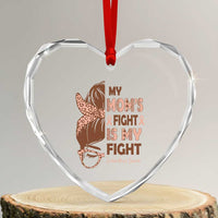 Endometrial Cancer Support Heart Crystal Glass Ornament My Moms Fight My Fight