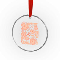 Endometrial Cancer Support Squad Floral Gift Crystal Glass Ornament In September We Wear Peach