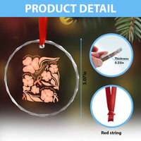 Endometrial Cancer Support Squad Floral Gift Crystal Glass Ornament In September We Wear Peach