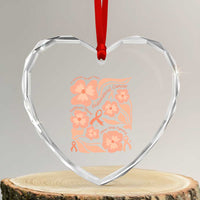 Endometrial Cancer Support Squad Floral Gift Heart Crystal Glass Ornament In September We Wear Peach