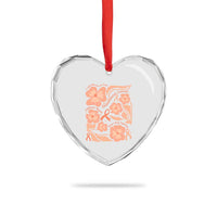 Endometrial Cancer Support Squad Floral Gift Heart Crystal Glass Ornament In September We Wear Peach