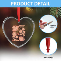 Endometrial Cancer Support Squad Floral Gift Heart Crystal Glass Ornament In September We Wear Peach