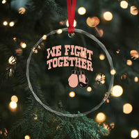 Endometrial Cancer Warrior Crystal Glass Ornament We Fight Together Boxing Gift