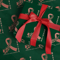 Endometrial Cancer Warrior Fighter Butterfly Wrapping Paper Roll Peach Ribbon Hope