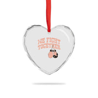 Endometrial Cancer Warrior Heart Crystal Glass Ornament We Fight Together Boxing Gift