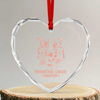 Endometrial Cancer Warrior Tiger Heart Crystal Glass Ornament Strength Courage Hope
