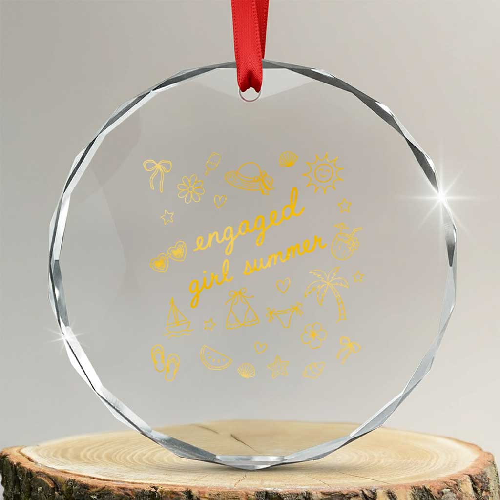 Engaged Girl Summer Crystal Glass Ornament Bride To Be Engagement