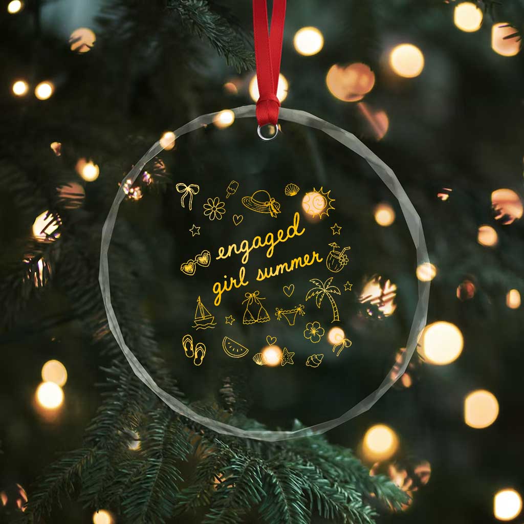Engaged Girl Summer Crystal Glass Ornament Bride To Be Engagement