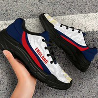 England 2026 Football Chunky Sneakers Go Three Lions Grunge Curve Stylized - Wonder Print Shop
