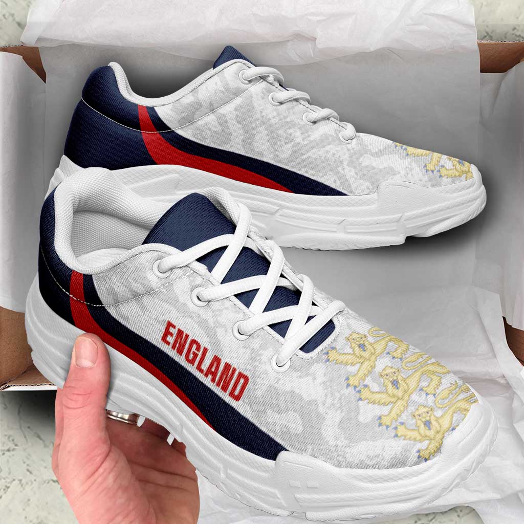 England 2026 Football Chunky Sneakers Go Three Lions Grunge Curve Stylized - Wonder Print Shop