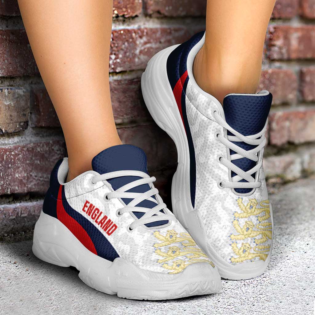 England 2026 Football Chunky Sneakers Go Three Lions Grunge Curve Stylized - Wonder Print Shop