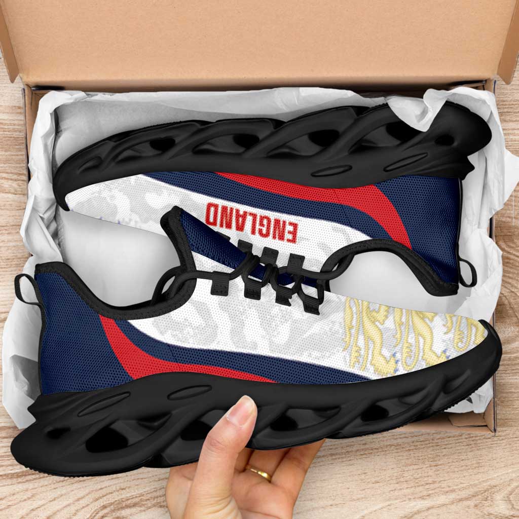 England 2026 Football Clunky Sneakers Go Three Lions Grunge Curve Stylized - Wonder Print Shop
