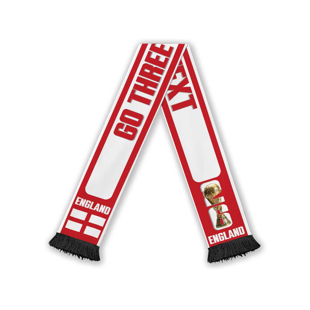 England 2026 Football Personalised Soccer Scarf Go Three Lions