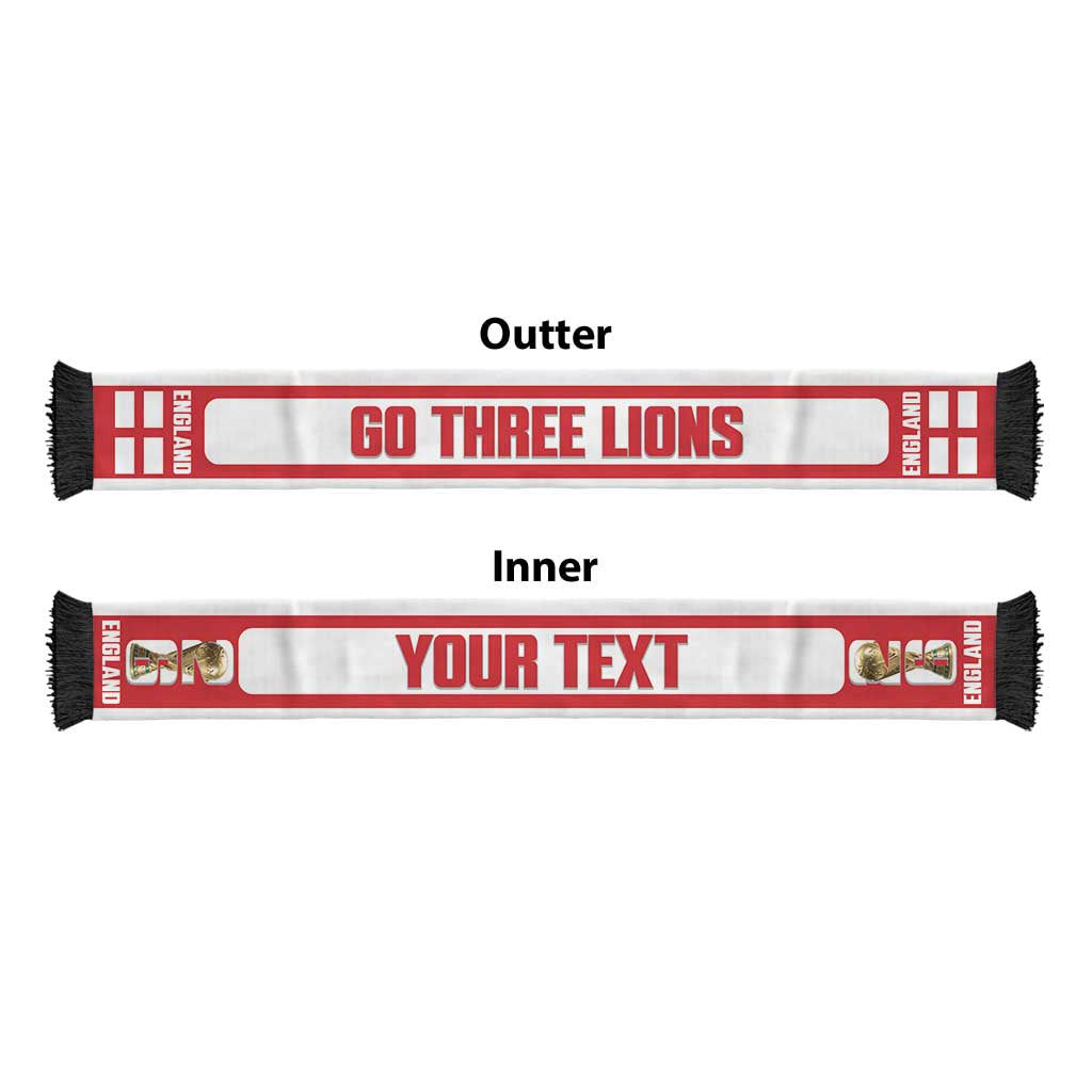 England 2026 Football Personalised Soccer Scarf Go Three Lions