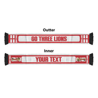 England 2026 Football Personalised Soccer Scarf Go Three Lions